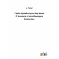 thumbnail image 1 of Table Alphabétique des Noms D´Auteurs et des Ouvrages Anonymes (Paperback), 1 of 1