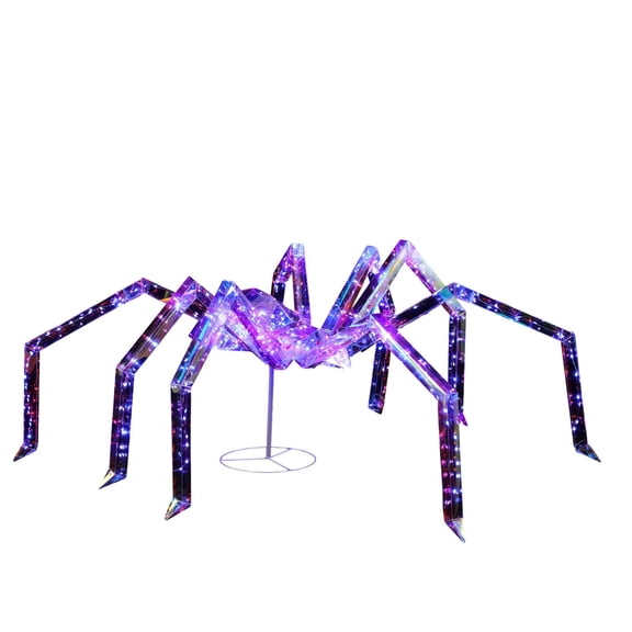 3FT Light-Up Spider Halloween Decoration with 340 Purple LED Lights Waterproof Outdoor Yard Ornament