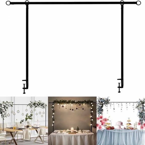 Table Arch Stand with Clamps, Over Table Rod Balloon Stand for Party Decor, Metal