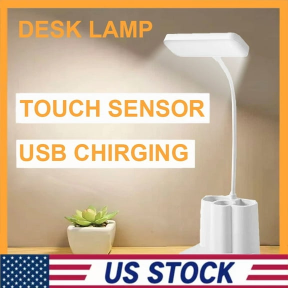 Table Bedside Led Reading Lamp Usb Charging Touch Sensor Dimmable