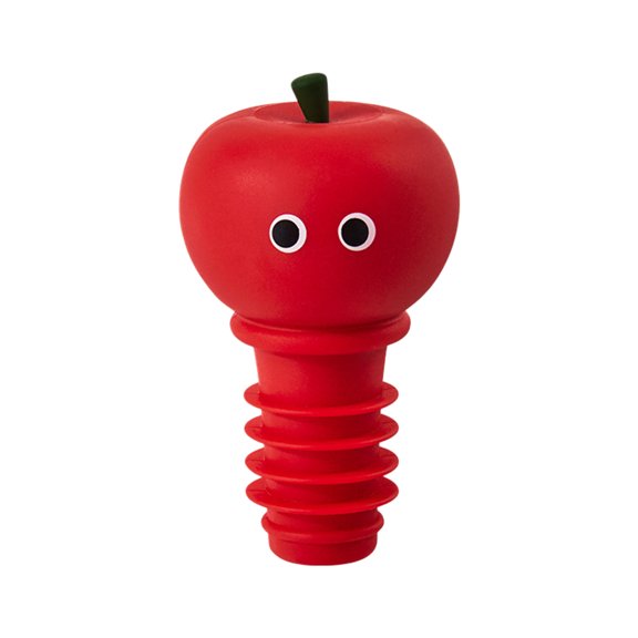 Table Bottle Sealer Silicone Red Cap Reusable Stopper with Ribbed Plug for Opened Wine Bottles for Home Service