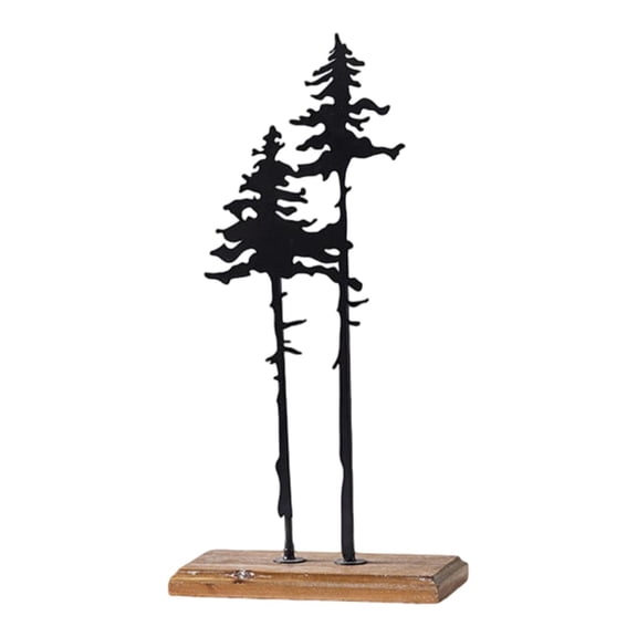 Table Centerpiece Christmas Tree Decor Metal Accent Creative American Design for Office Desk Kitchen Counter and Mantle