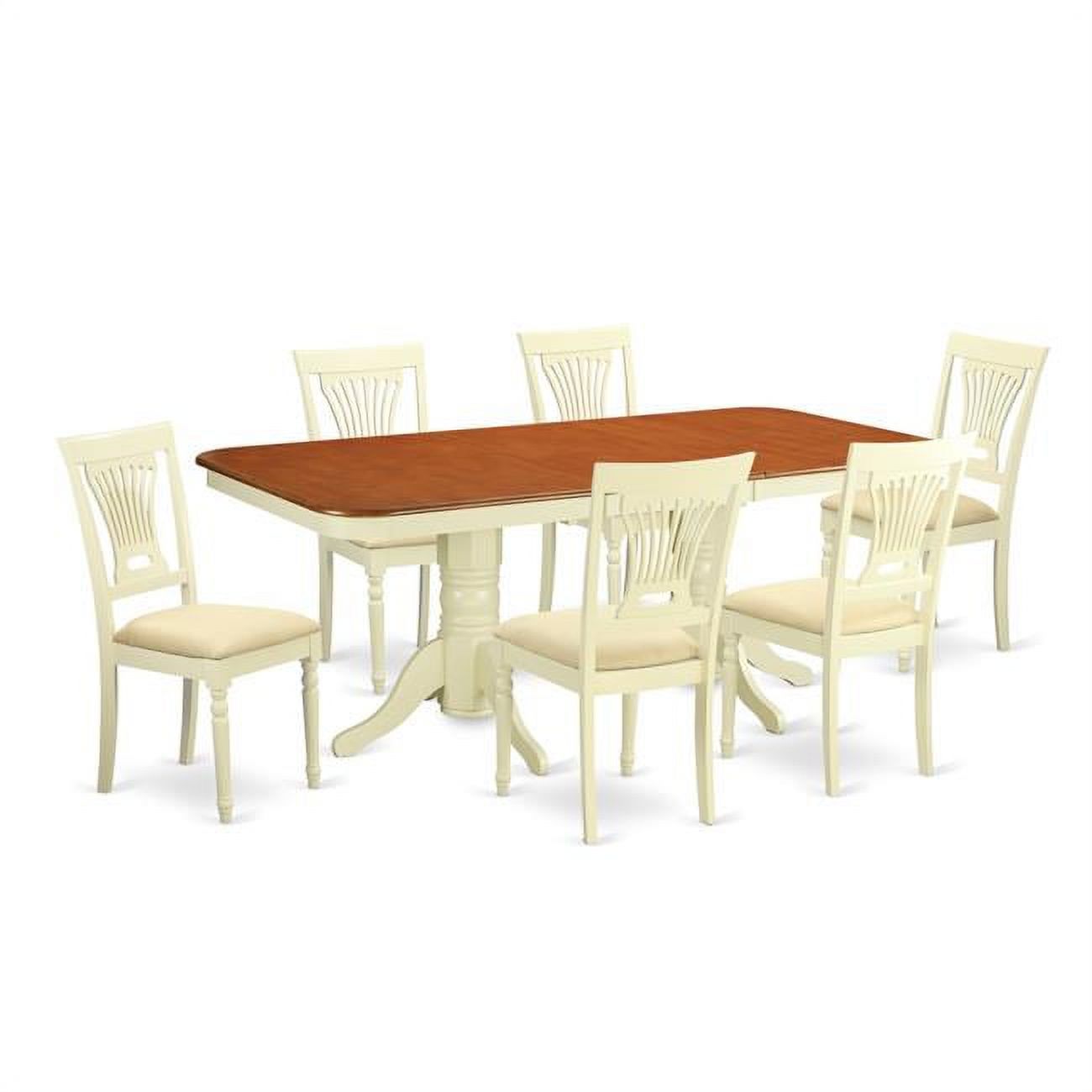 Table & Chair Set - Kitchen Table & 6 Chairs, Buttermilk & Cherry - 7
