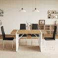 thumbnail image 1 of Table And Chair Set.Natural Wood Grain MDF Dining Table - 55"x31.5" Inch. 4 Modern Style Dining Chairs in Black, Essential for Minimalist Homes.Blending into Various Home Environments. 49896, 1 of 16