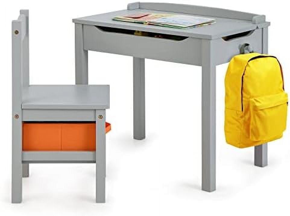 Table and Chair Set Wooden LiftTop Desk & Chair with Hinged Lid