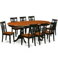 thumbnail image 1 of Table & Chair Set with One Plainville Table & 8 Chairs, Black & Cherry - 9 Piece, 1 of 1