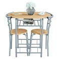 thumbnail image 1 of Table & Chair Sets for 2, Dining Room Table Set w/Metal Frame, , Space-Saving Design for Kitchens, Apartments, Dorm Rooms - Natural, 1 of 1