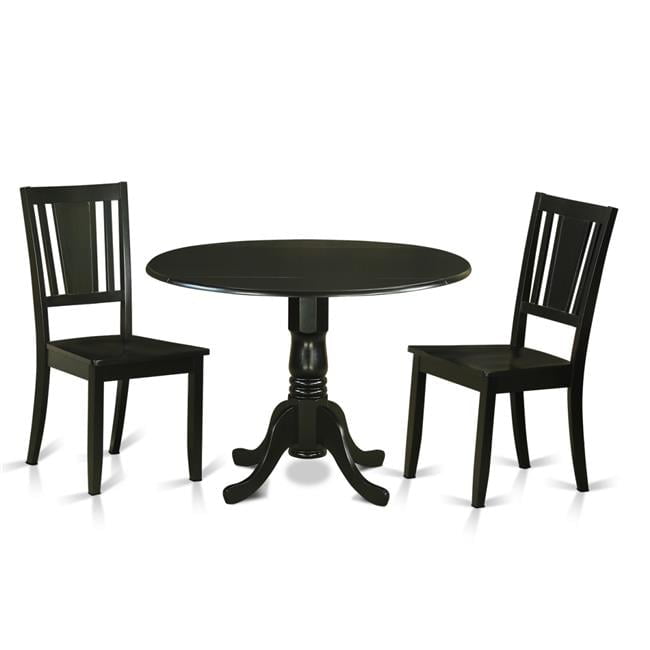 Walmart Kitchen Dining Room Set - Round Table & 2 Chairs, Black - 3 ...