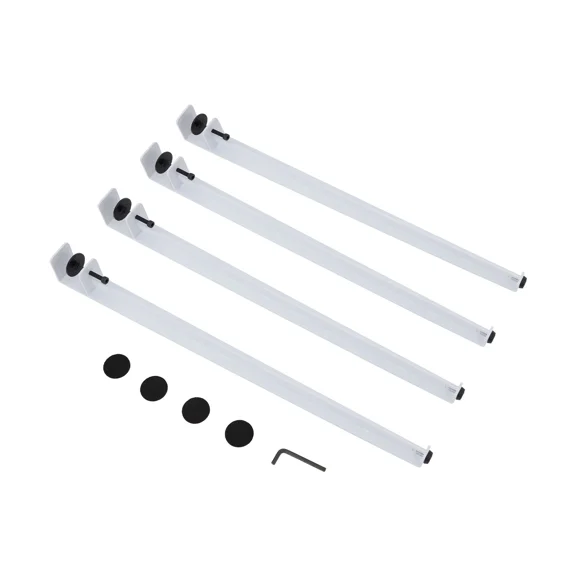 Table Clamp Legs F Shaped, Table Legs 4 Pcs White, 110.23 lbs Load, 28 Inch Height Adjustable Feet, Clamp On Design for Table Top up to 1.77 Inch, Foldable Hairpin Style Desk Legs