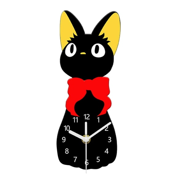 Table Clock Cartoon Clock Decorative Clock Cute Cat Design for Kids Adults Bedroom Desk Bookshelf