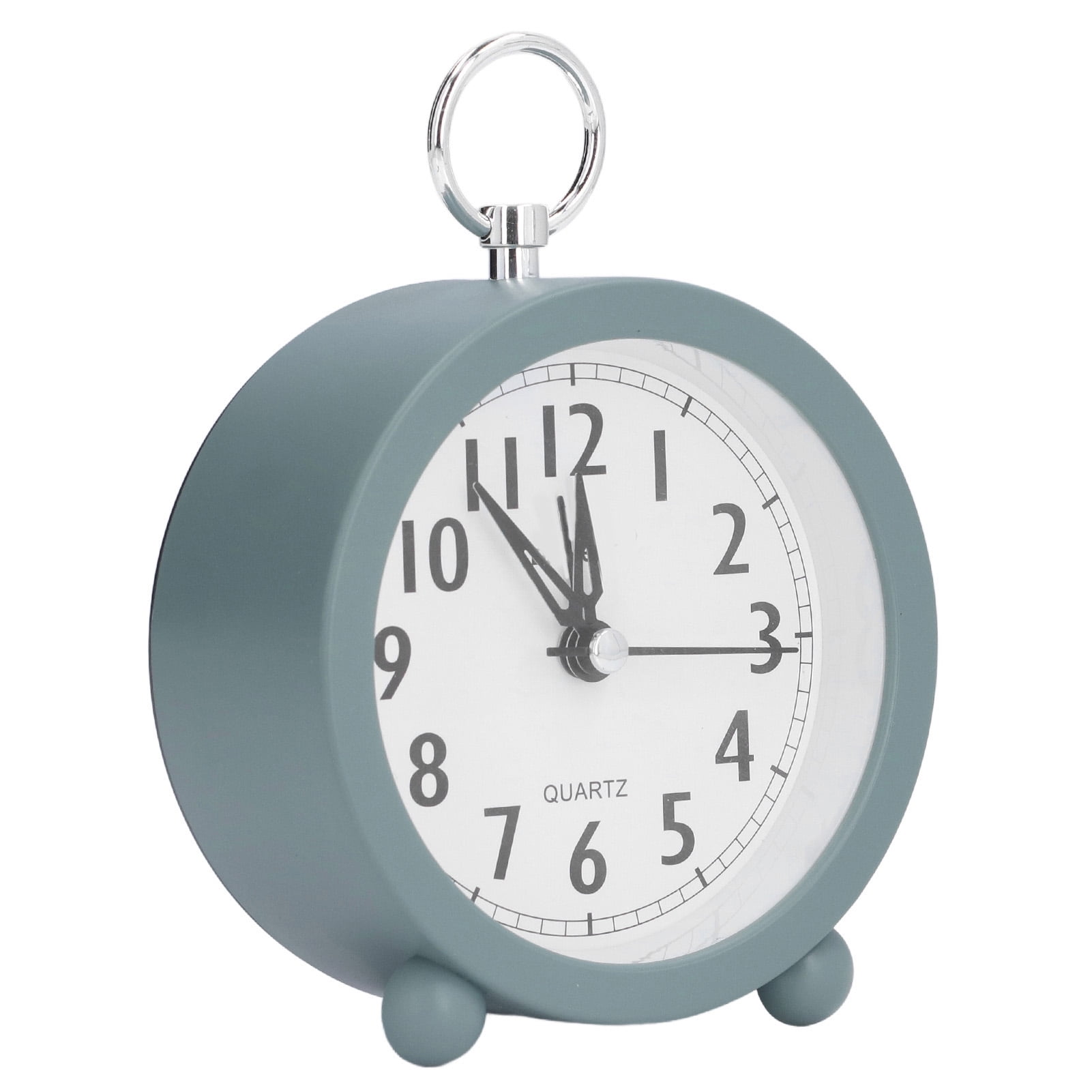 Table Clock Simple Mediterranean Style Loudly Alarm Silent Ticking
