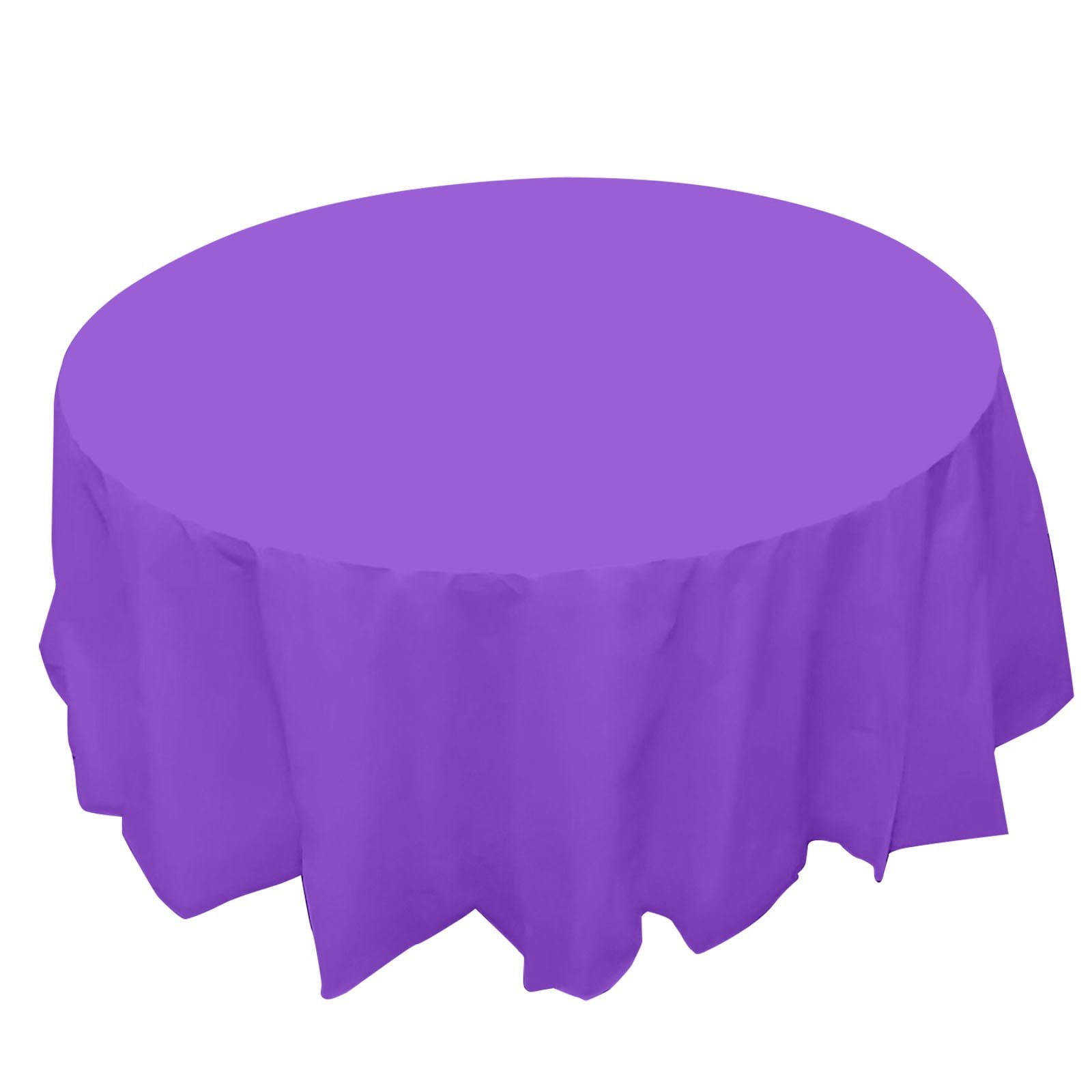 Table Cloth 12 Pack Premium Plastic Disposable 84 Inch Round Tablecloth