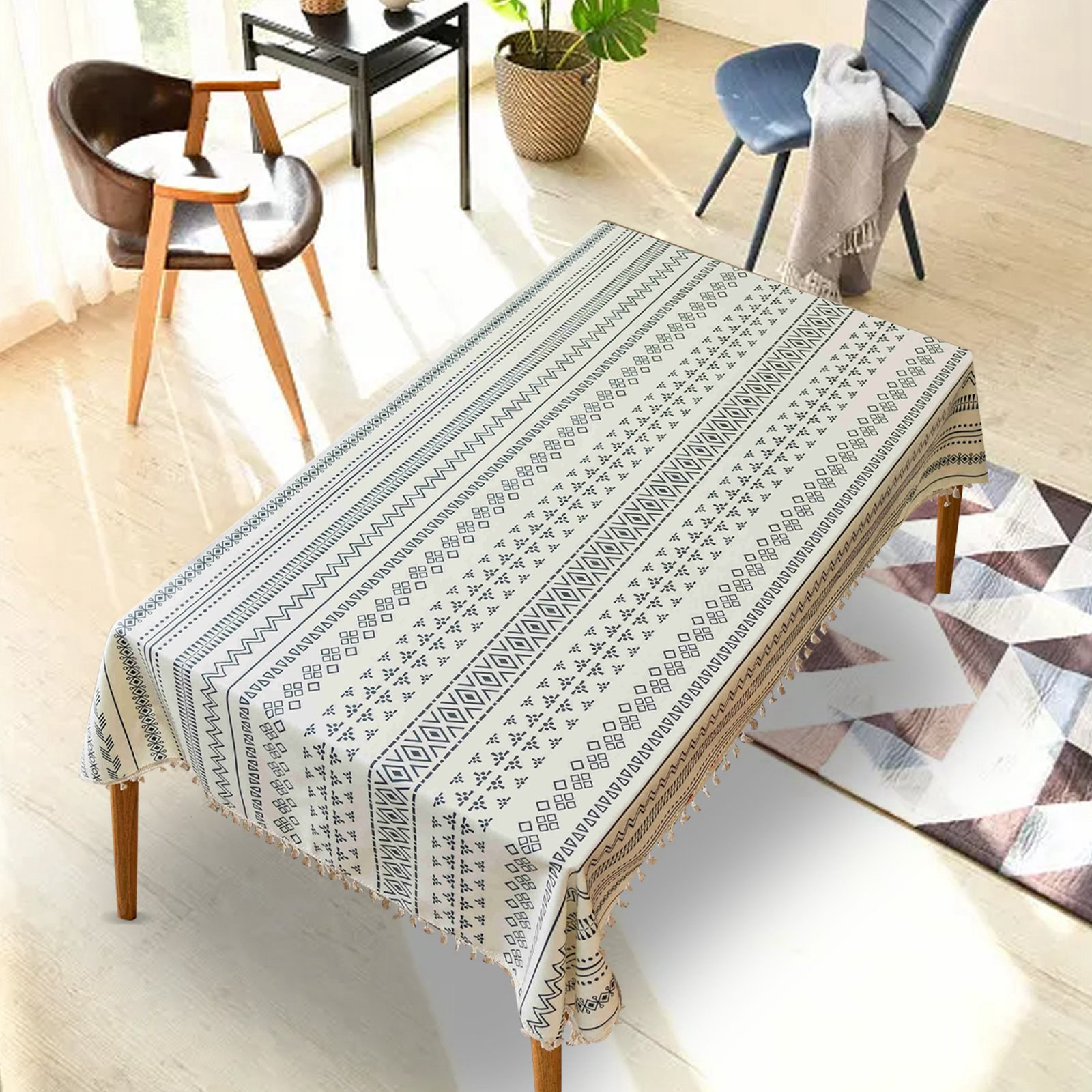 Table Cloth Disposable Cloth Art National Wind Rectangle Tassel Eat