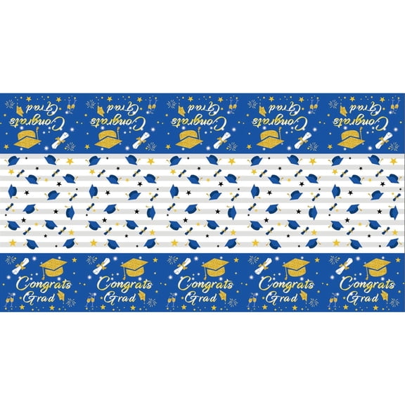 Table Cloth,Graduation Tablecloth, Gold Themed Disposable Table Cover for Graduation Party, Kindergarten to College Celebration, 54x108 Inch Decorative Cover for Dessert & Banquet Tables