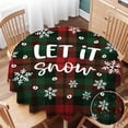thumbnail image 1 of Table Cloth Let It Snow Round Tablecloth 60 inch Christmas Falling Snowflakes in The Plaid Background Tablecloths for Round Tables Small Round Tablecloth Table Cover for Outdoor, 1 of 6
