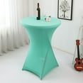 thumbnail image 1 of Table Cloth Polyester Antependium Cocktail Solid Color Polyester Round Banquet Elastic Table Cover（60 × 110Cm)Daphne Blue, 1 of 6