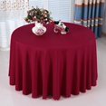 thumbnail image 1 of Table Cloth Polyester Antependium Picnic Party Polyester Tablecloth Plain Crochet Tablecloth Home Round Tablecloth（1.6M Diameter)-Burgundy, 1 of 1