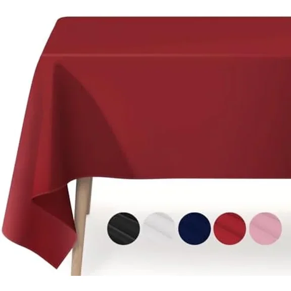 Table Cloth - Polyester Table Cloth for Rectangle Table, 60''x102'' Tablecloth, Decorative Tablecloths for Parties, Dinings, Picnics, Washable & Ironable, Red Red 60" X 102" Red 60" X 102"