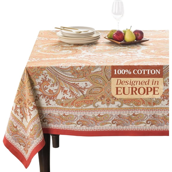 Table Cloth Rectangle Table 100% Cotton 60 x 90 Inches Tablecloth Reusable Decorative Everyday Use for Dining Room, Farmhouse, Home, Party, Festive & Wedding
