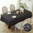 thumbnail image 1 of Table Cloth Rectangle Table 60×84 Inch,Waterproof Tablecloth Wrinkle Free Spill Proof Machine Washable Fabric Linen Table Cloth Table Cover for Dining/Parties/Picnic/Events/Banquets,Black, 1 of 6