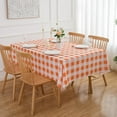 thumbnail image 1 of Table Cloth Rectangle Table 60" X 120" Gingham Tablecloth - Oblong Orange White Buffalo Plaid Check Tartan Polyester Table Cover Reusable Water Resistant for Thanksgiving Christmas Holiday, 1 of 5
