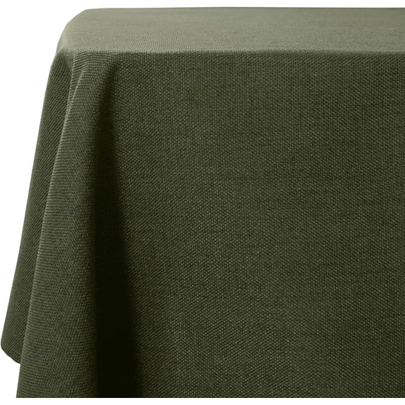 Table Cloth Rectangle Table Cover 118x57 Inch Faux Linen Wrinkle Free and Waterproof Moss Green Camping Graduation Rectangle Indoor Outdoor Game Day Tablecloth for Soccer Party
