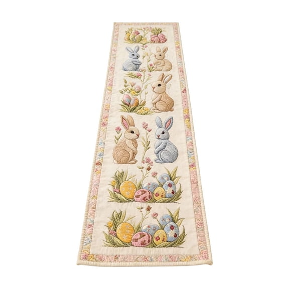 Table Cloth Rectangle Table Printed Quilted Table Runner Easter Bunny Dining Room Home Table Linen
