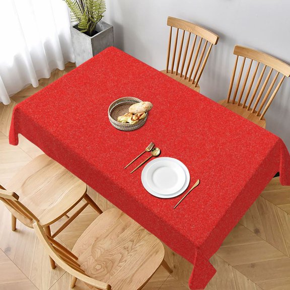 Table Cloth Rectangle Table, Red Glitter K Tablecloth 60 x 90 Inch, Wrinkle Resistant Decorative Fabric Table Cover for Dining Party Indoor Outdoor