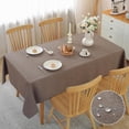 thumbnail image 1 of Table Cloth Rectangle Tables, 60×84 Inch Textured Tablecloth Waterproof Spill Proof and Wrinkle Free Linen Table Cover for Dining Table, Kitchen, Parties and Holidays, Dark Coffee, 1 of 6