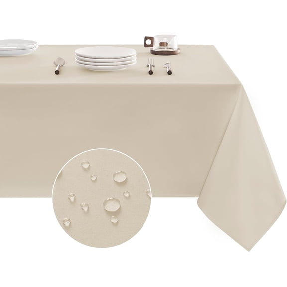 Table Cloth Rectangle Waterproof Spill-Proof Wrinkle-Free Tablecloth Washable, Kitchen Dining Tabletop Decoration, Fabric Table Cover for Indoor and Outdoor Use, 52 x 70 Inch, Navy Blue