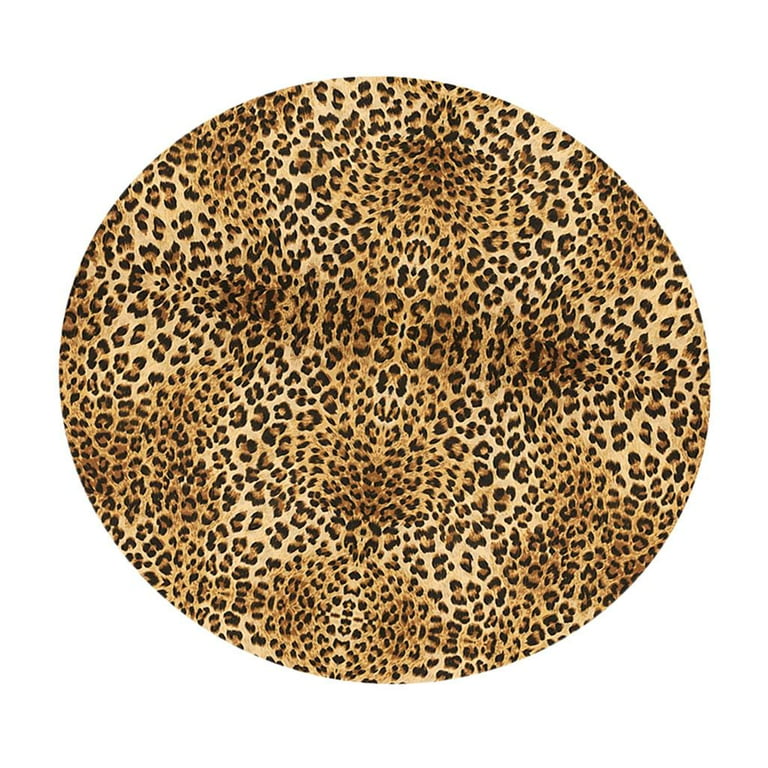 Table Cloth Round 55 Inch Elastic Edge Fitted Table Cover Leopard
