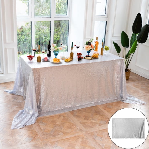 Table Cloth,Sequin Wedding Tablecloth Sequin Tablecloth Rectangle Glitter Table Cover Metallic Table Clothes For Birthday Wedding
