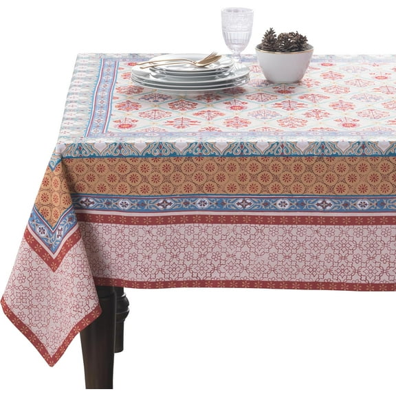 Table Cloth Square Table 100% Cotton 60 x 60 Inches Fall Tablecloth Reusable Everyday Use for Thanksgiving Christmas Decorations Dining Farmhouse Party (Romane)