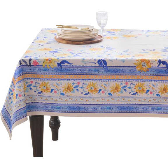 Table Cloth Square Table 100% Cotton 60 x 60 Inches Tablecloth Reusable Decorative for Dining Kitchen Room Farmhouse Party Home Hotel Restaurant Spring Summer - Girassol