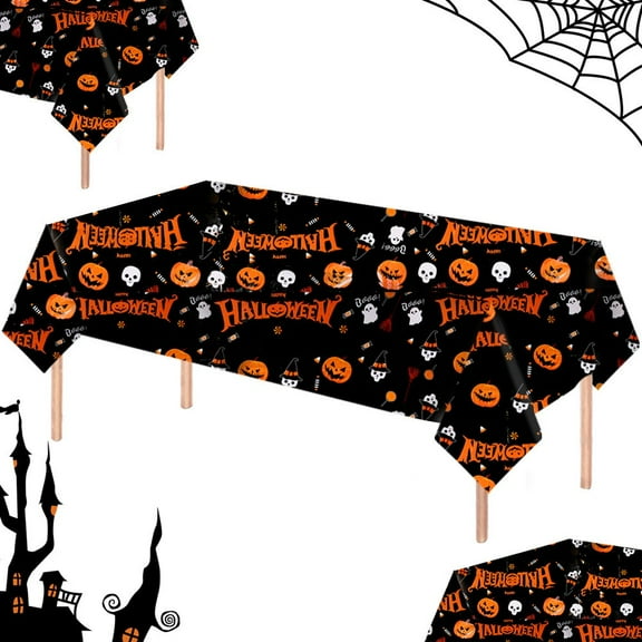 Table Cloth,Tablecloth For Halloween Decorations | Skeletons Bats Pumpkin Table Decor For Outdoor Indoor Banner