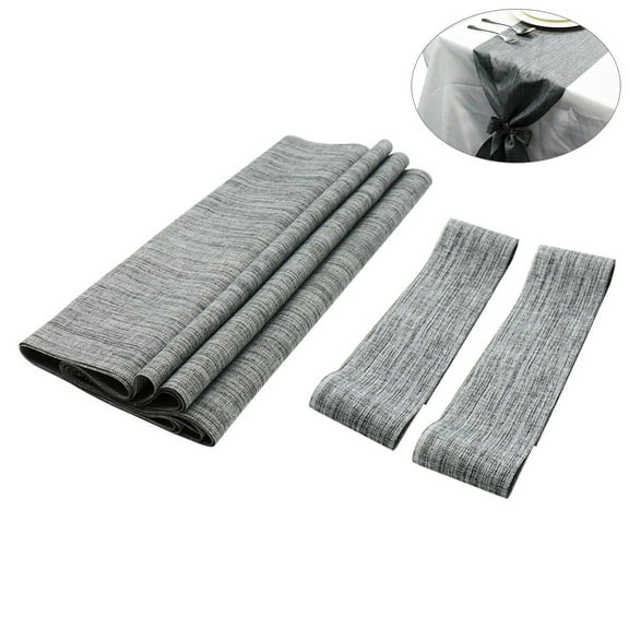 NIAIZEK Grey Linen Look Table Runner Set, Decorative Tablecloth for Dining Room, Kitchen, Wedding, Home