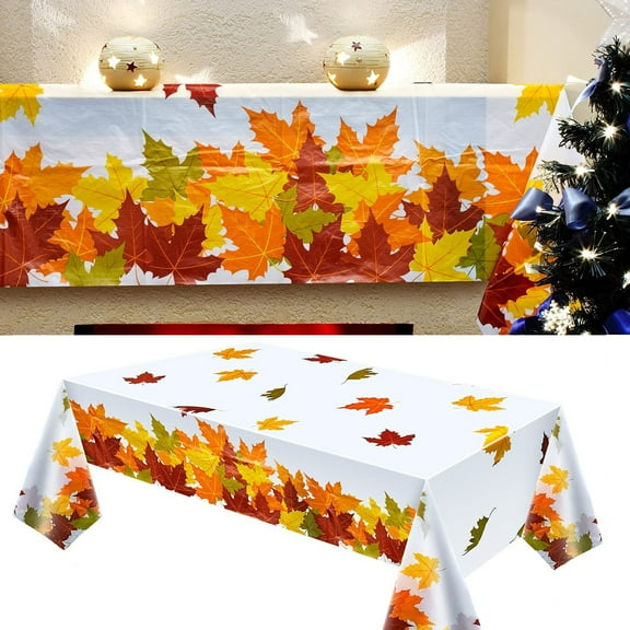Table Cloth,Thanksgiving Autumn Tablecloth Autumn Maple Tablecloth Rectangular Plastic Tab