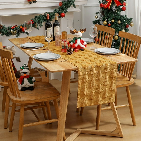 Table Cloth,Tree Table Runner 13x72inch Long Gold Sequin Glitter Table Runners For Dining/Parties/Holiday Decorations