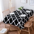 thumbnail image 1 of Table Cloth Waterproof Polyester Tablecloth Black Moroccan Pattern Table Clothes for Rectangle Tables, Indoor Outdoor Table Cover for Parties, Wedding, Dinner Table - 60x84 Inch, 1 of 6