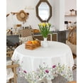 thumbnail image 1 of Table Cloth Waterproof Polyester Tablecloth Rustic Watercolor Floral White Table Clothes for Rectangle Tables, Indoor Outdoor Table Cover for Parties, Wedding, Dinner Table - 60x60 Inch, 1 of 6