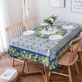 thumbnail image 1 of Table Cloth Waterproof Polyester Tablecloth Summer Lemon Vintage Style Blue Tile Pattern Table Clothes for Rectangle Tables, Indoor Outdoor Table Cover for Parties, Wedding, Dinner Table - 60x102 Inch, 1 of 6