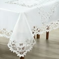 thumbnail image 1 of Table Cloth for Dining Table, White Table Linen, 60x120 inches Rectangle - The Deandra Collection - Home Decor, 1 of 6