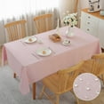 thumbnail image 1 of Table Cloth round Table, 60×60 Inch Linen Textured Table Cloth Waterproof Spill-Proof TableCloths Wrinkle Free Fabric Farmhouse Table Cover for Dining Parties Buffets Holidays,Light Pink, 1 of 6
