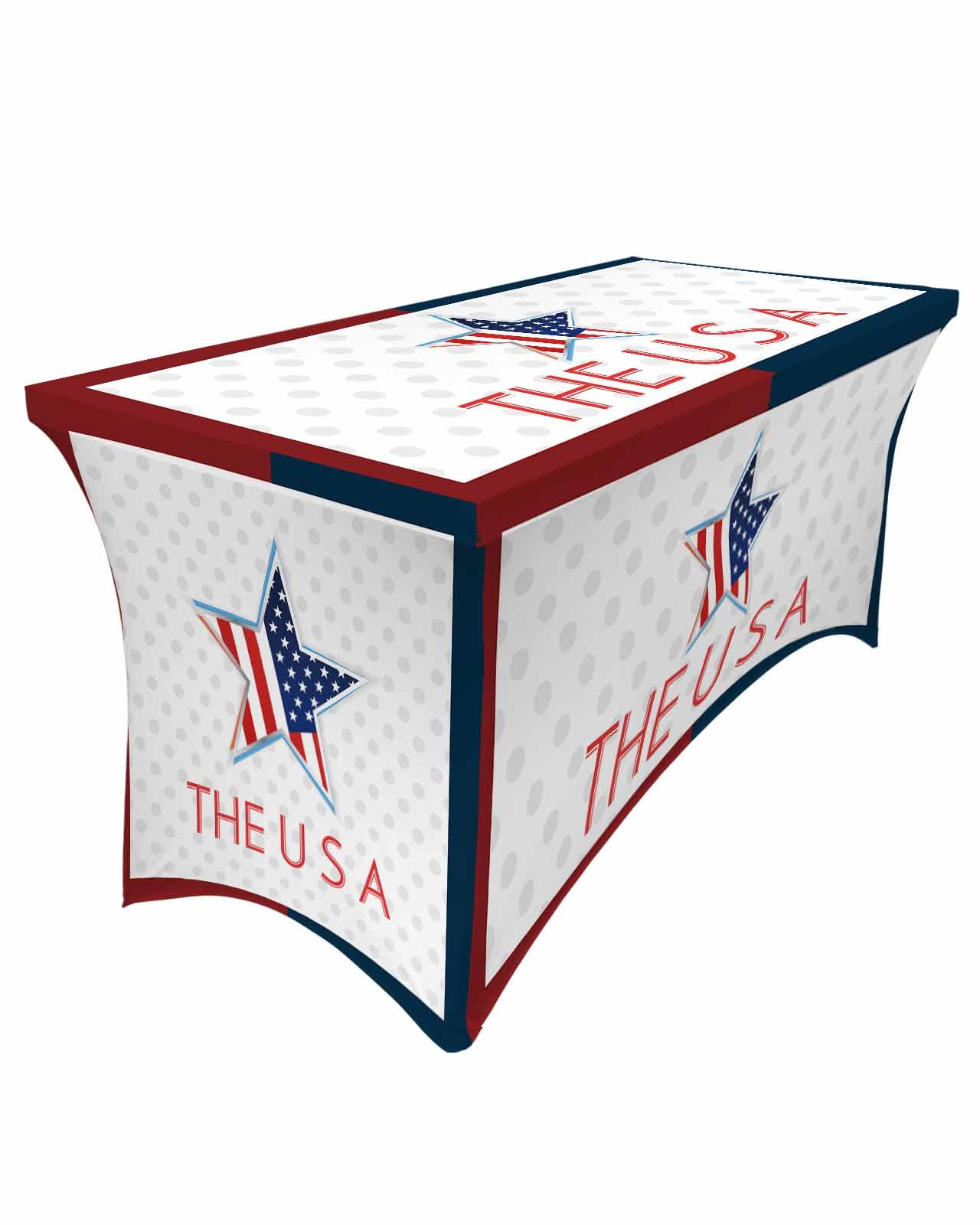 Table Cloths for 6 foot Rectangle Tables Usa Flag Five Point Star Wave