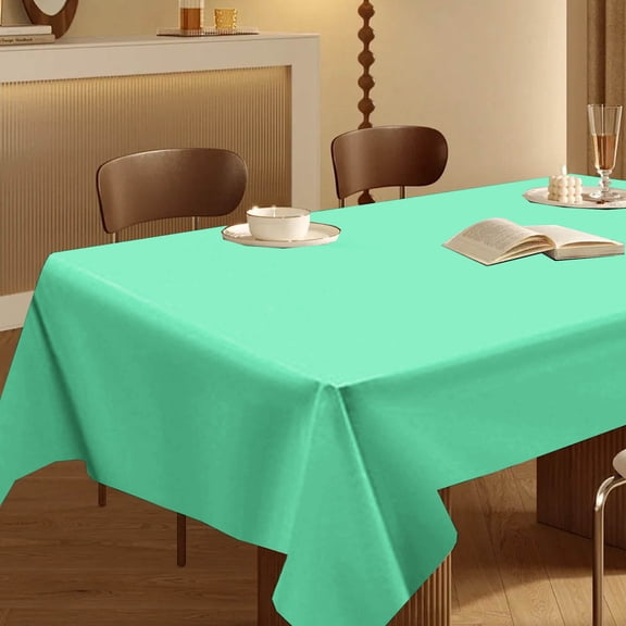 Table Cloths Disposable,Dining Table Protective Cover,Waterproof Tablecloth,Table Cloth Rectangle Table,Waterproof Tablecloth,Plastic Table Cloth Disposable(Green A 1pc 72x54in)