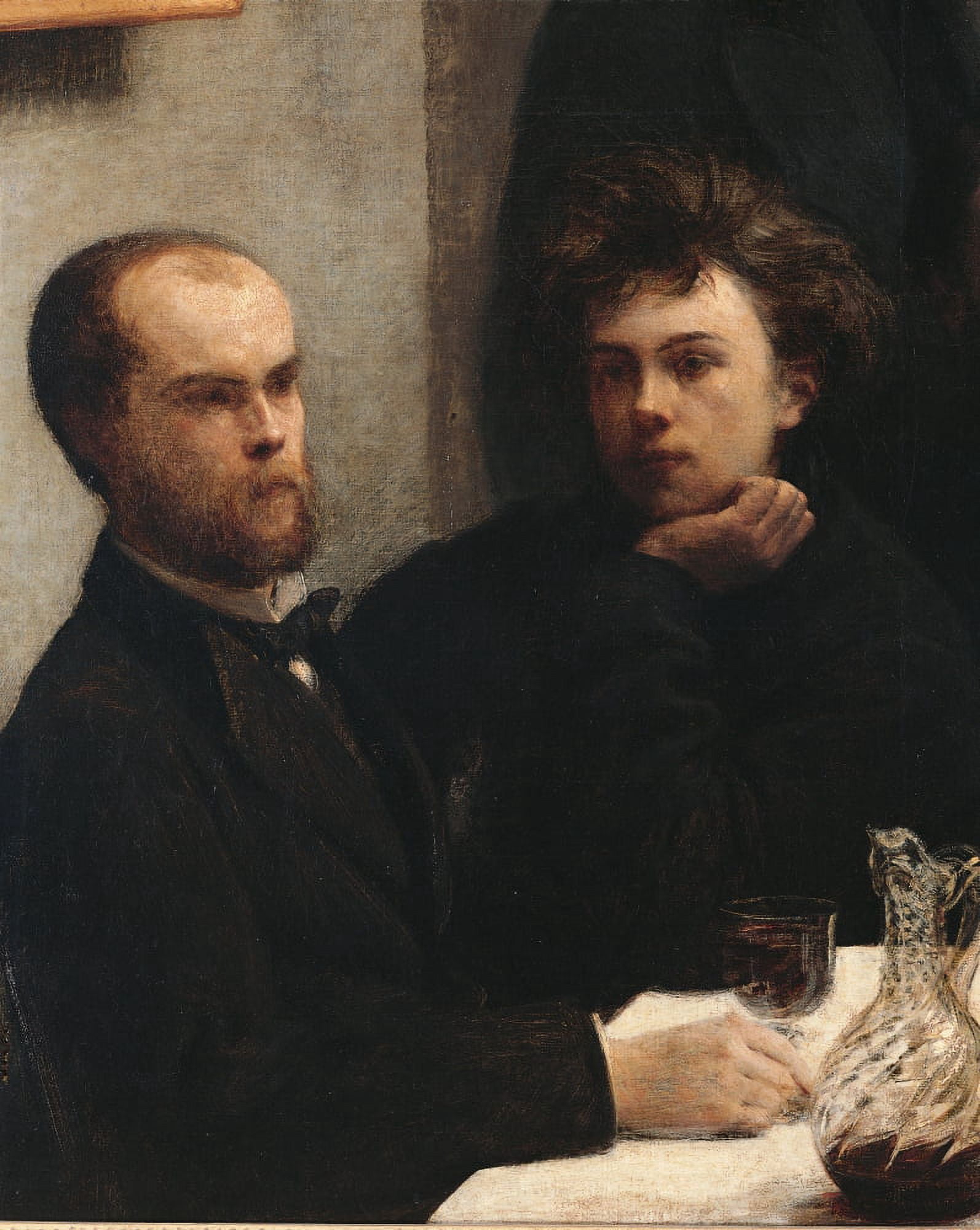 Table Corner (Coin De Table) From The Left Paul Verlaine Canvas Art - (18 x 24)