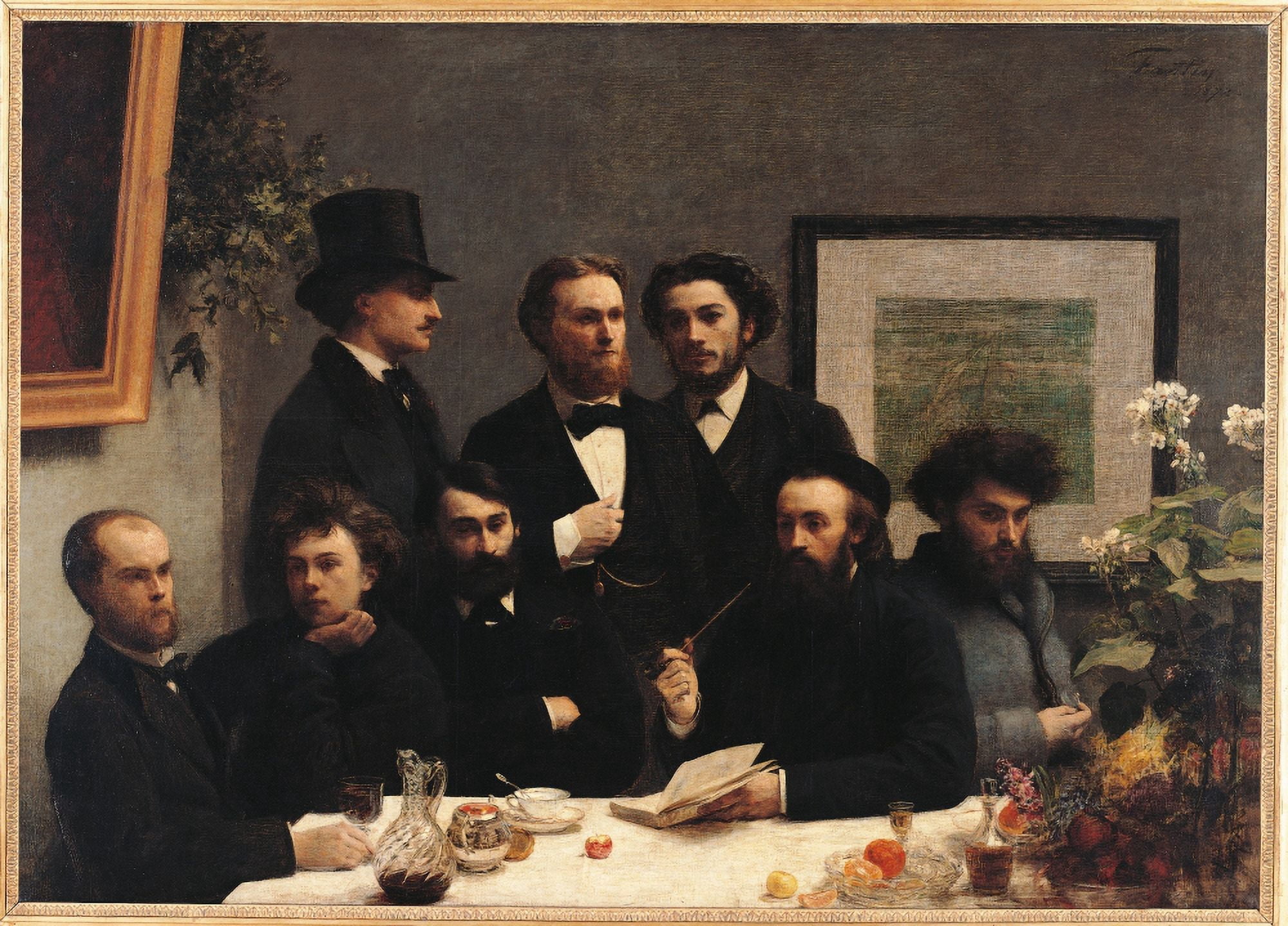 Table Corner (Coin De Table) From The Left Paul Verlaine Canvas Art -  (24 x 18)
