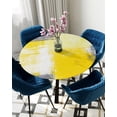 thumbnail image 1 of Table Cover Abstract Oil Painting Geometric Yellow Round Elastic Edged Protector Cloth Waterproof R, 1 of 5