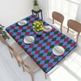 thumbnail image 1 of Table Cover Blue Argyle Pattern Tablecloth Rectangular Oilproof Table Cloth Cover for Party 4FT, 1 of 5