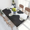 thumbnail image 1 of Table Cover Brown Cowhide Leather Tablecloth Rectangular Waterproof Animal Fur Leather Texture Tabl, 1 of 5